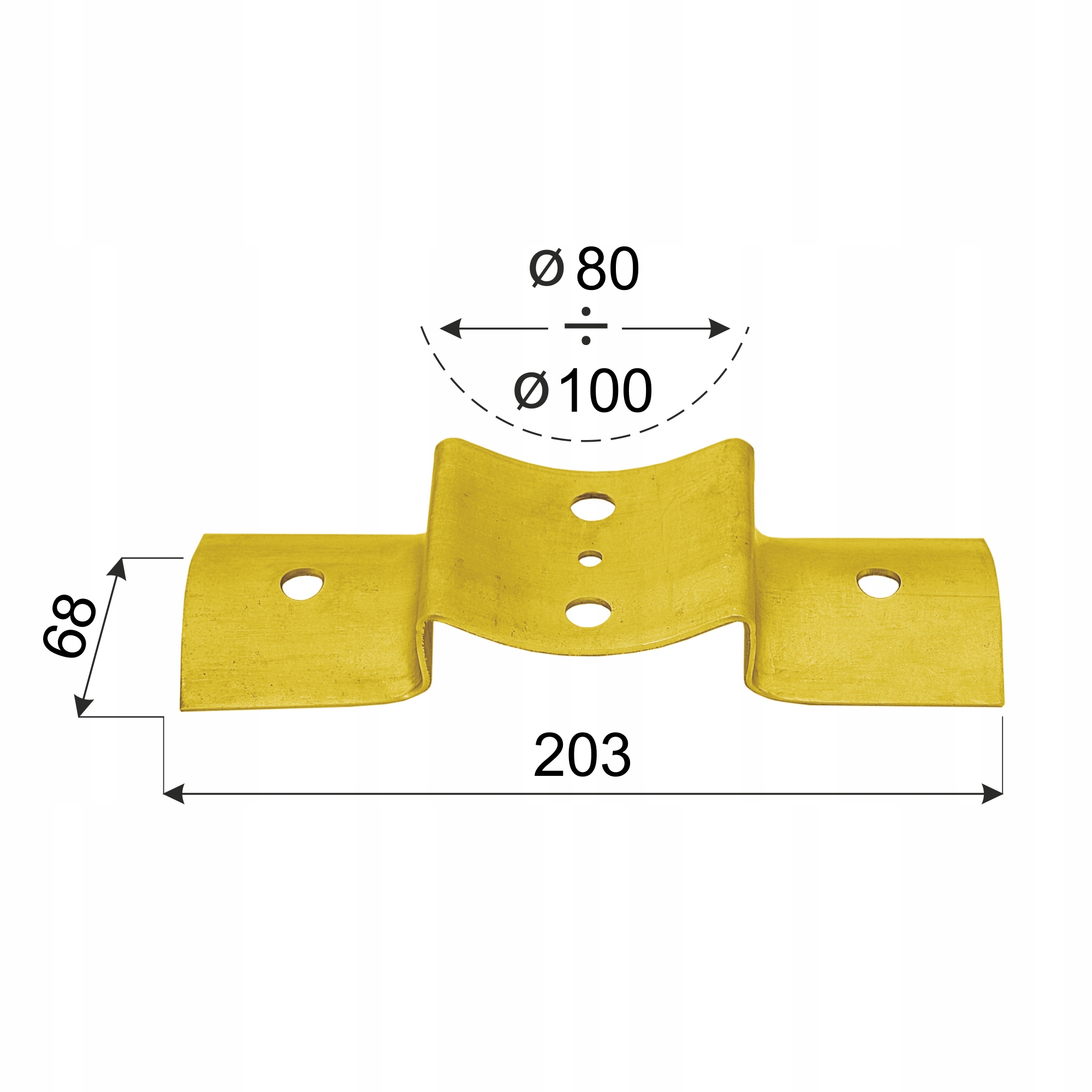 Łącznik belki drewnianej okrągłej LBO ZN 203x68 Rodzaj akcesoria