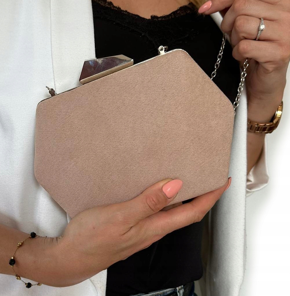 PUZDERKO KOPERTÓWKA ZAMSZ CAPPUCCINO Zapięcie bigiel