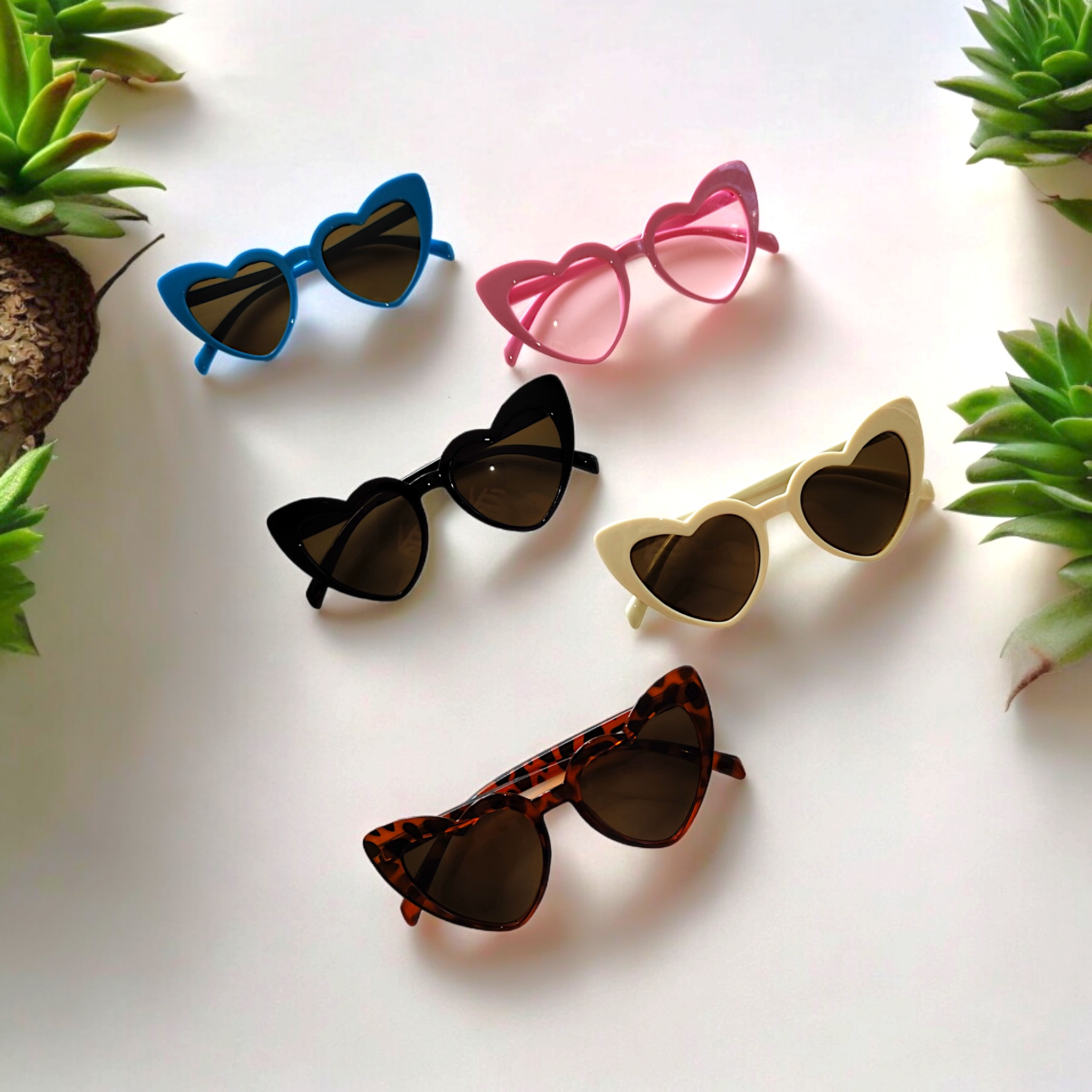 Okulary przeciwsłoneczne dziewczęce - Serca UV400 Błękitne Marka bez marki