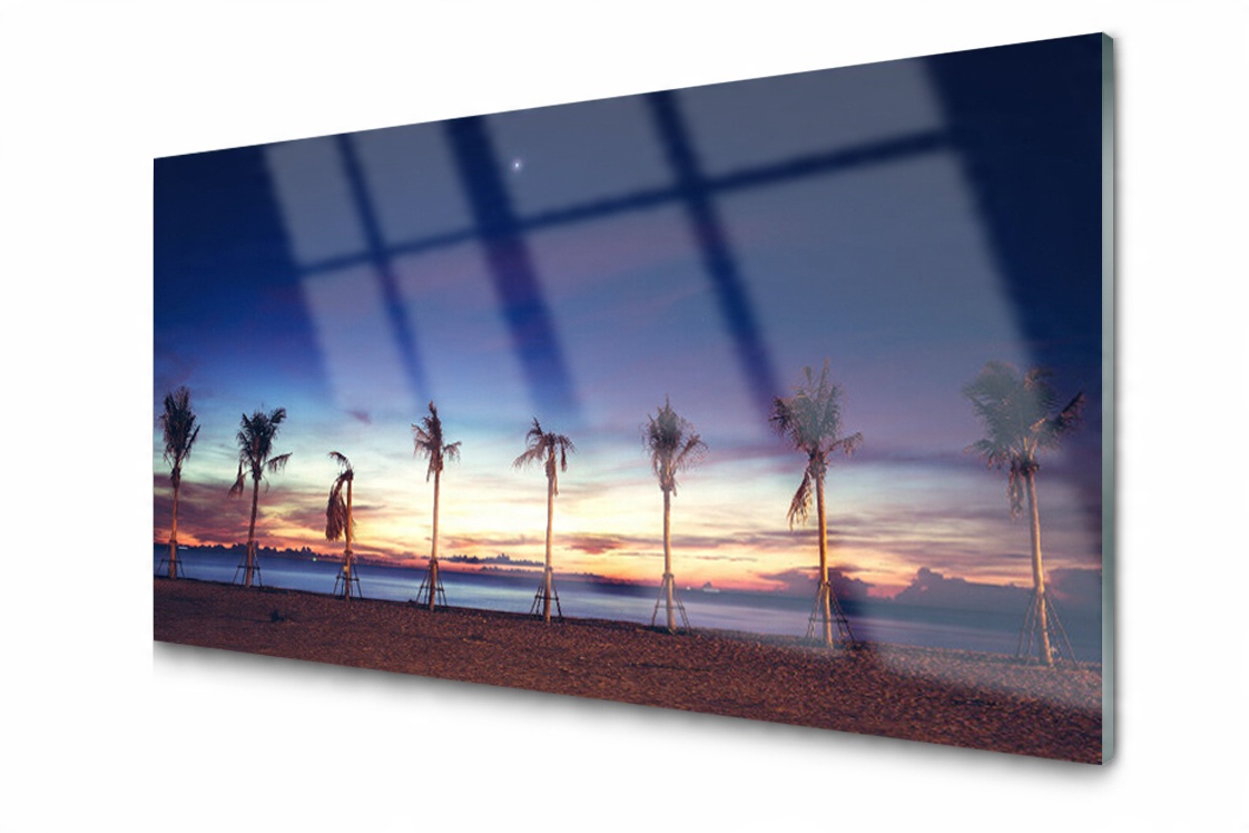 

Panel szklany dekor Palma Drzewo Morze 120x60