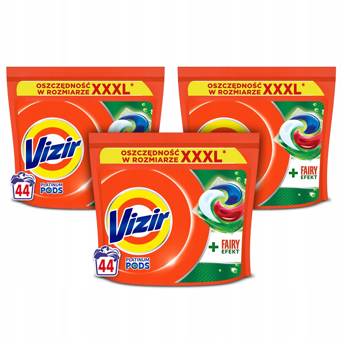 Zestaw Vizir Fairy Effect Pods Kapsułki do prania tkanin, 44 prań x3