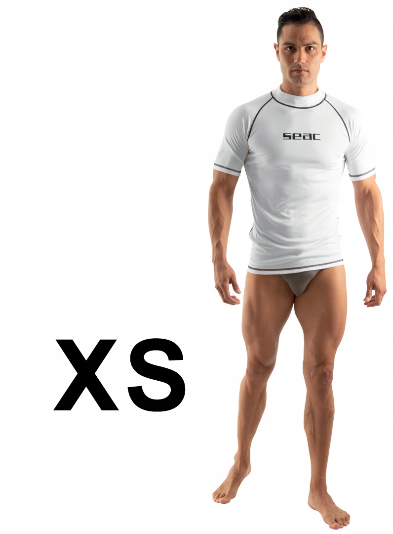 Pánské Uv tričko Rashguard Seac T-sun s krátkým rukávem, bílé, velikost Xs
