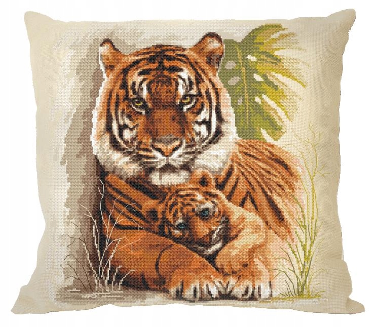 Vyšívací sada Polštář s tygry