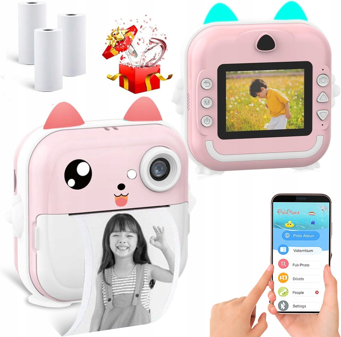 Drukuś Drukarka Aparat Natychmiastowy Fotograficzny 3 Rolki
