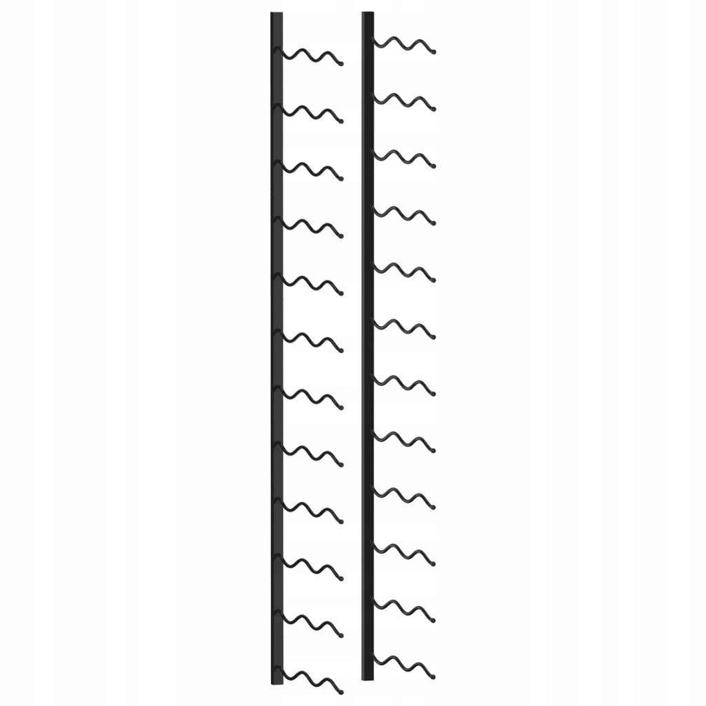 Nástěnný stojan na 24 lahví vína, práškově lakované železo, černý, 21x22
