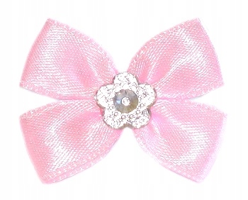 

Mini Kokardki Z Oczkiem Na Gumkach *** Jasny Róż