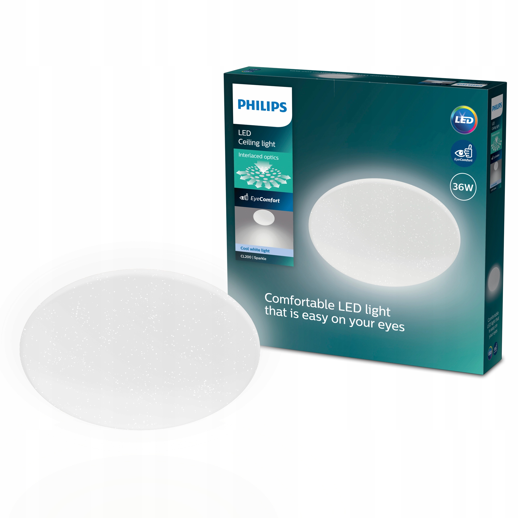 Stropní Led Stropní Svítidlo Stropní Svítidlo Nástěnný 36W 4000K Hvězdný efekt Moaré Philips