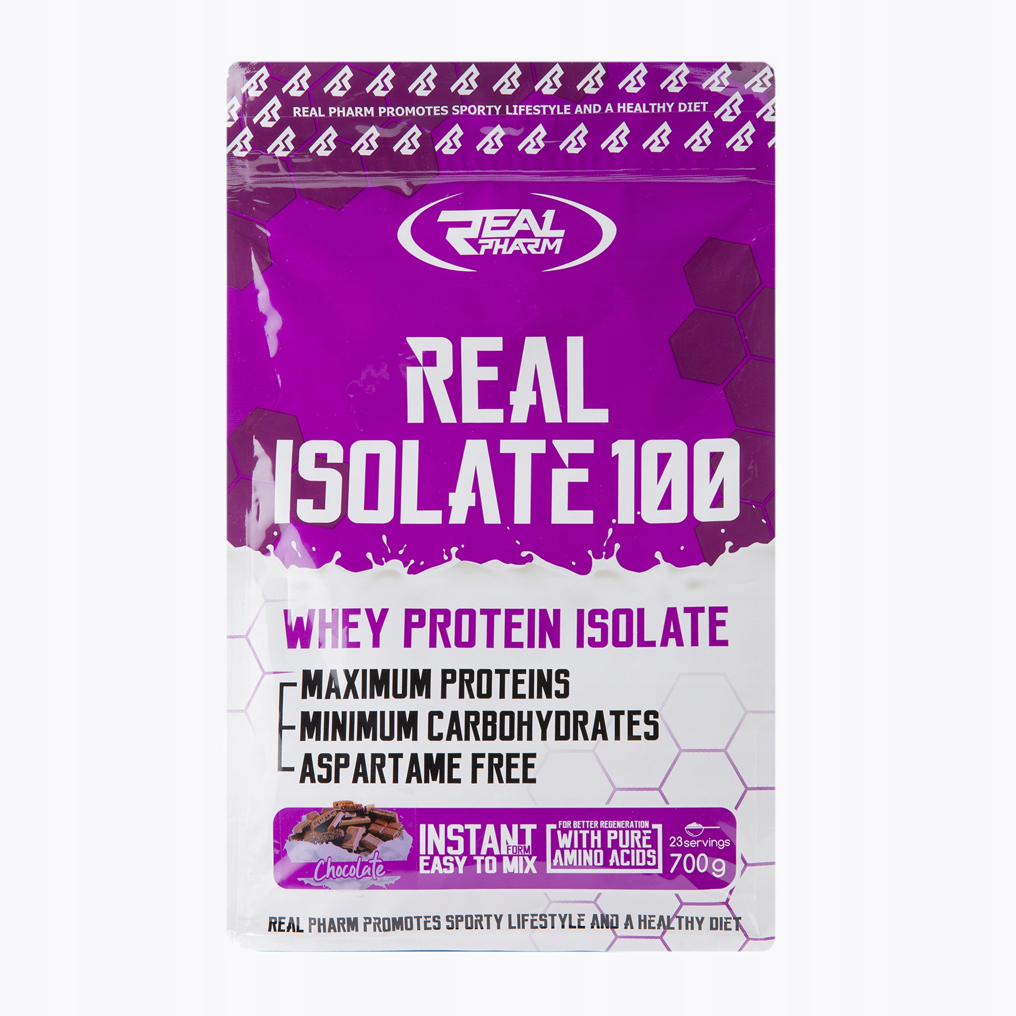 Protein proteinový izolát Wpi Real Pharm Isolate 700 g čokoláda