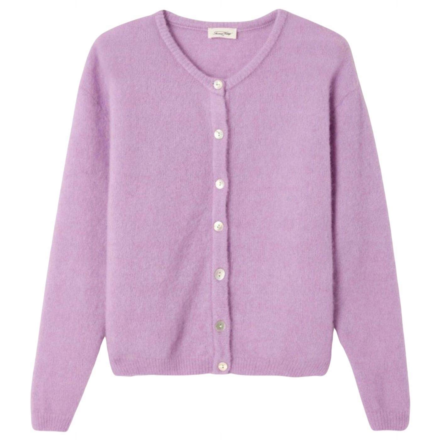 Vlněný kardigan Vitow Lavender Melange L Levandulový American Vintage