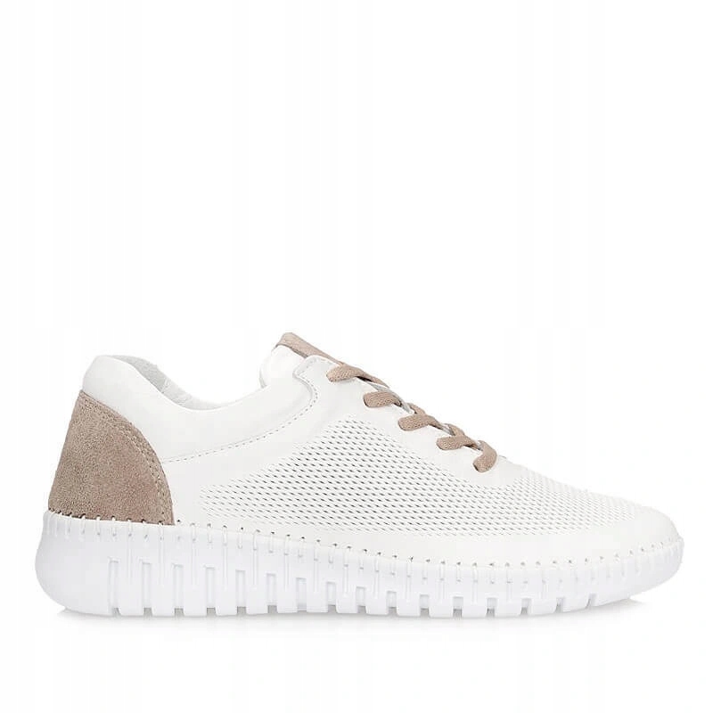 Dámské polobotky Artiker 58C3083 bílé kožené s děrováním