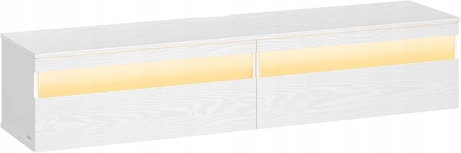 Tv skrinka do obývačky, závesná nástenná skrinka s Led diódami 147x35x30 cm