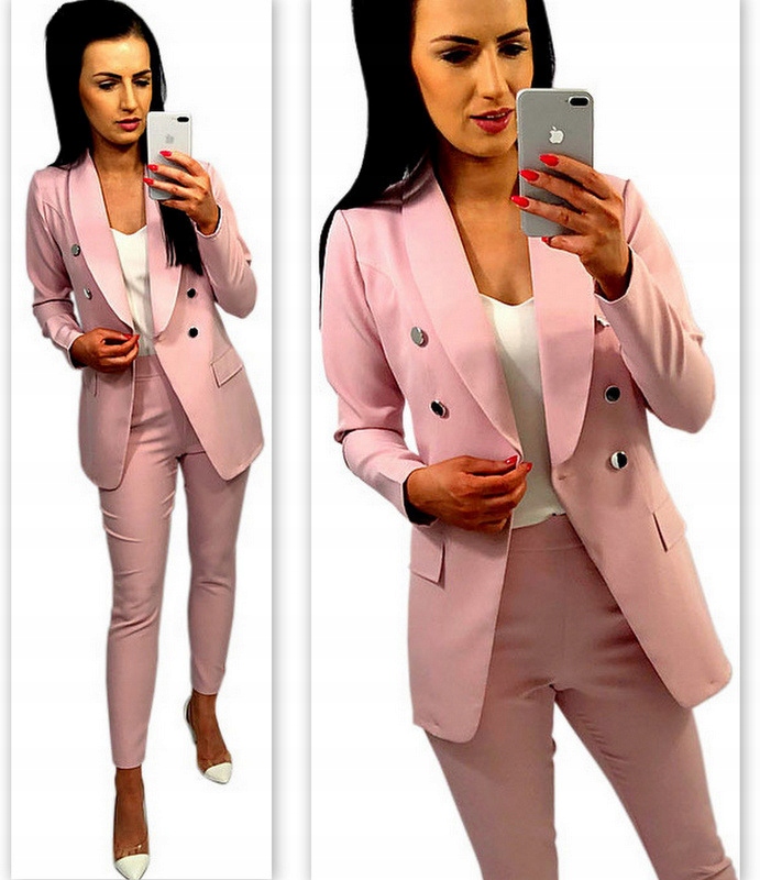 Костюм женской куртки + розовый XL розовые штаны
