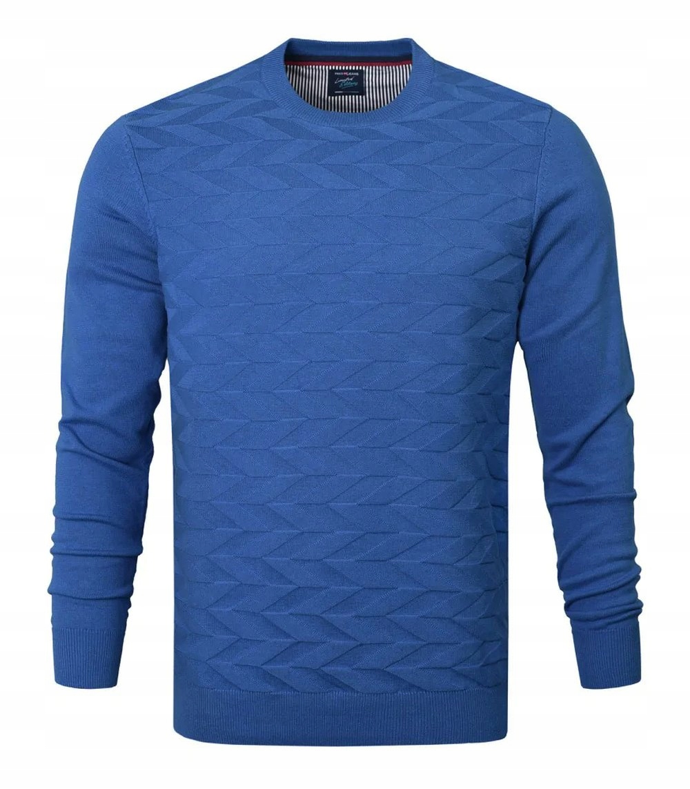 Bavlněný svetr Pako Jeans Kulatý výstřih Modrá XXXL