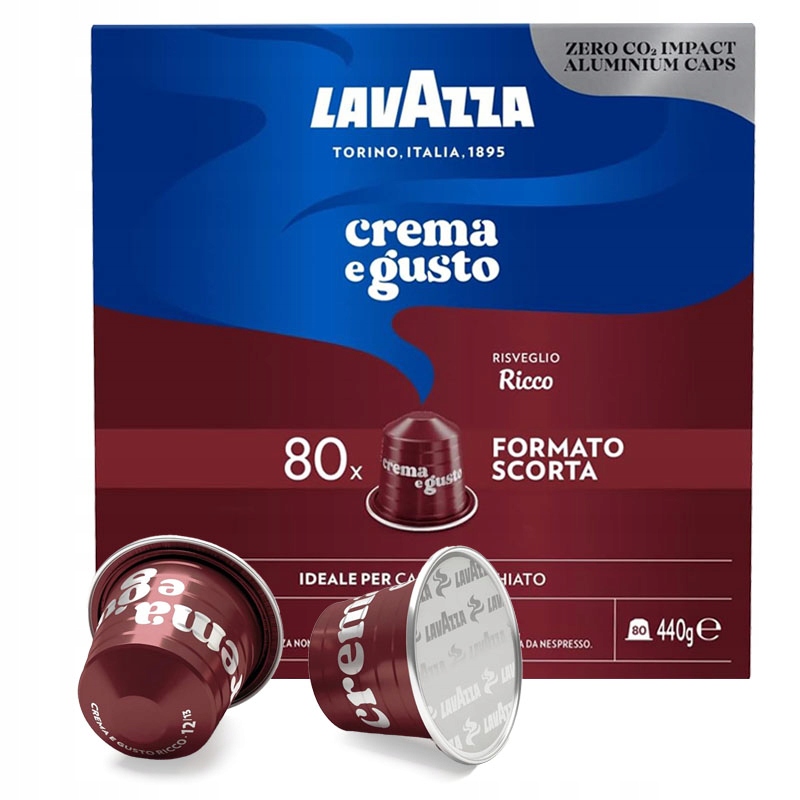 Kapsułki Nespresso Lavazza Crema e Gusto Ricco 80szt wyrazista mocna kawa