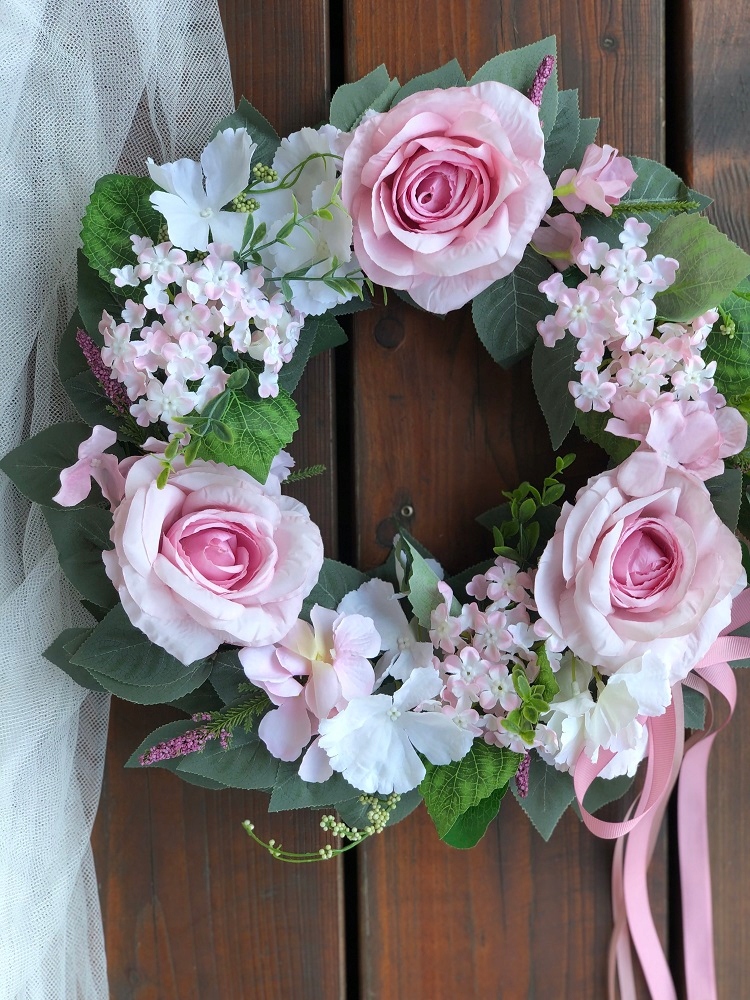 WIANEK NA DRZWI STROIK KWIATY SZTUCZNE WIENIEC Marka inna