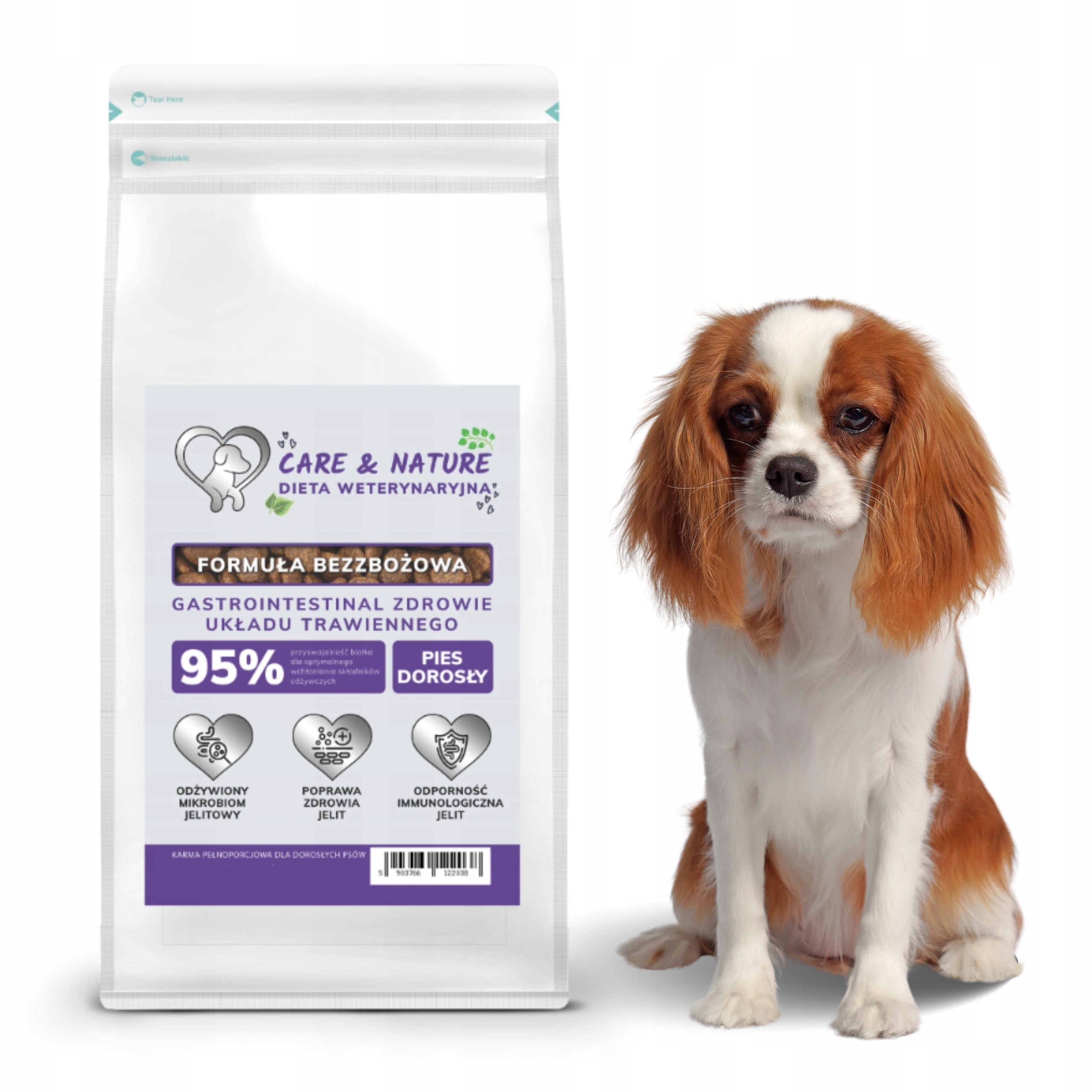 Levně Suché Krmivo pro psy Care and Nature pro zdravé trávení 1,5 kg