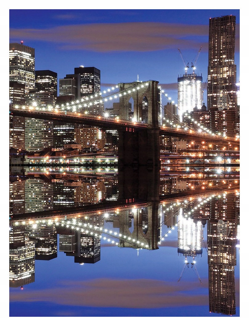 Fototapeta Brooklynský most v noci panorama New Yorku 206x275 lepidlo