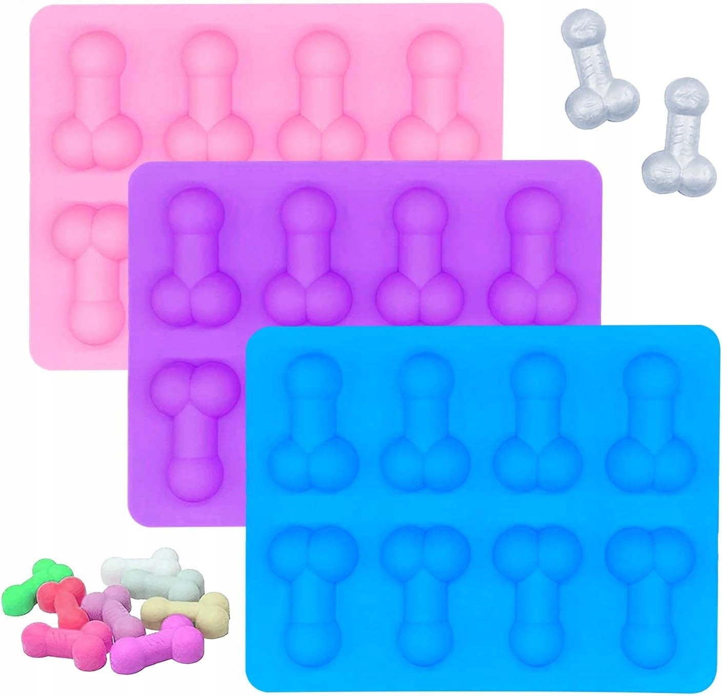Mini forma na ledové kostky, 3 kusy, silikonová forma na ledové kostky