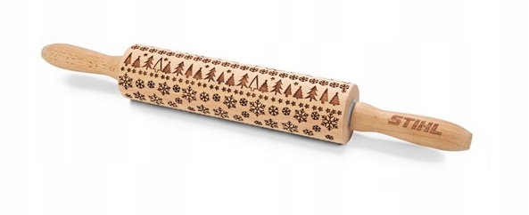 Dřevěný Váleček Na Těsto S Vánočním Ornamentem 39 x 5 cm Stihl