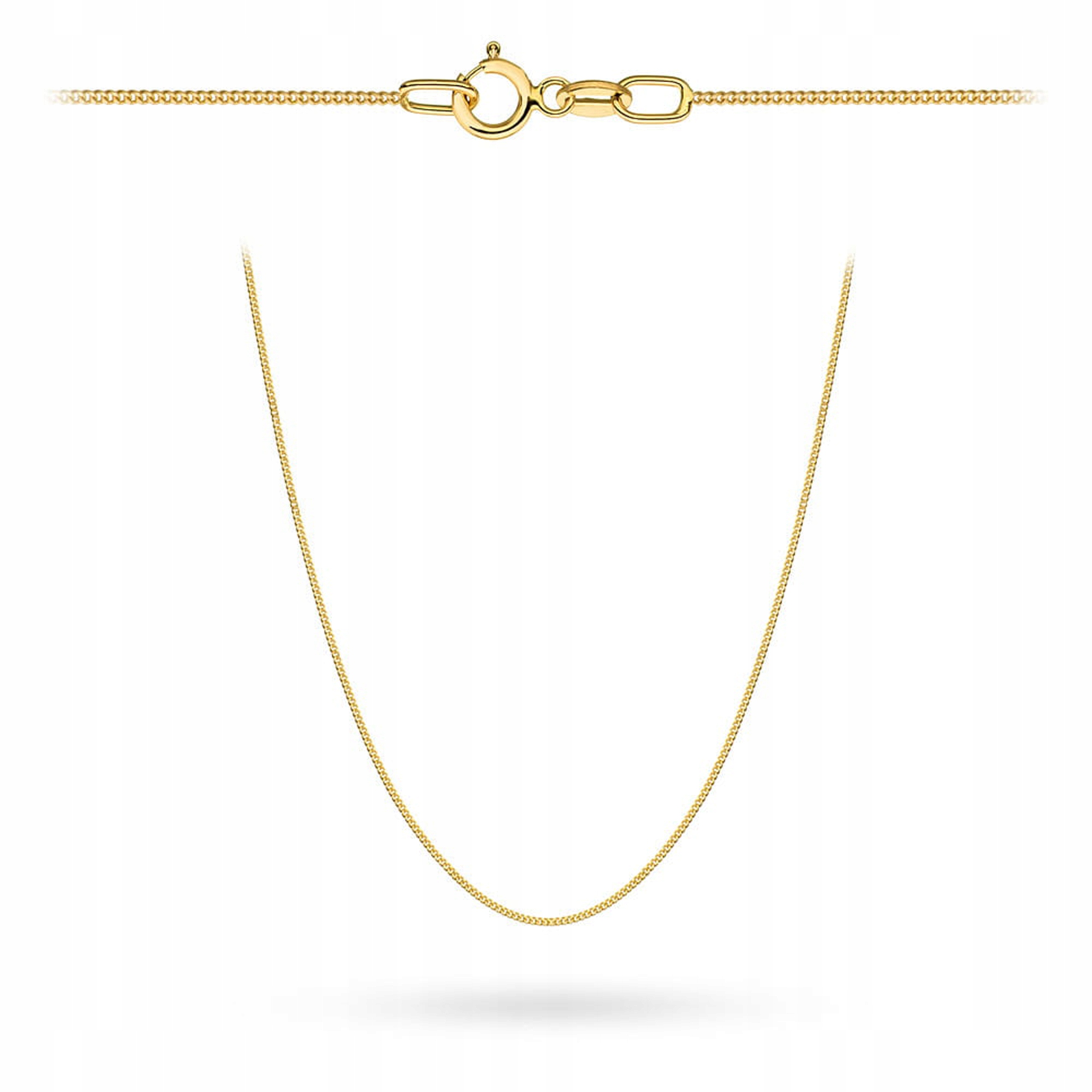 Zlatý Řetízek 585 Pancíř Hladký Dámský 45 cm Plný 0.54 g 0.6 mm Zlato 14K