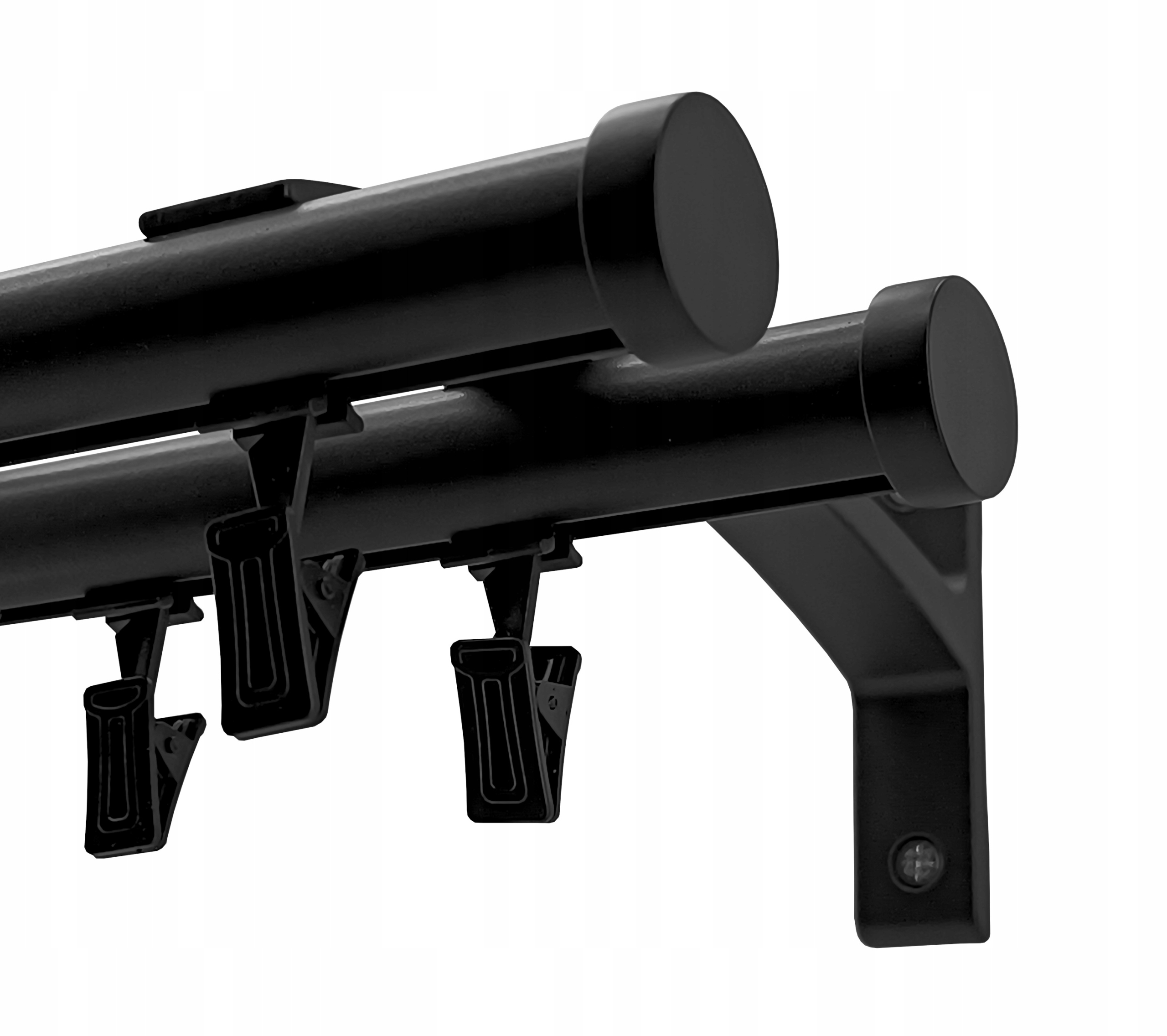 Garnýž Kolejnicový Hliníkový 20+20mm Černý Mat 180cm žabka