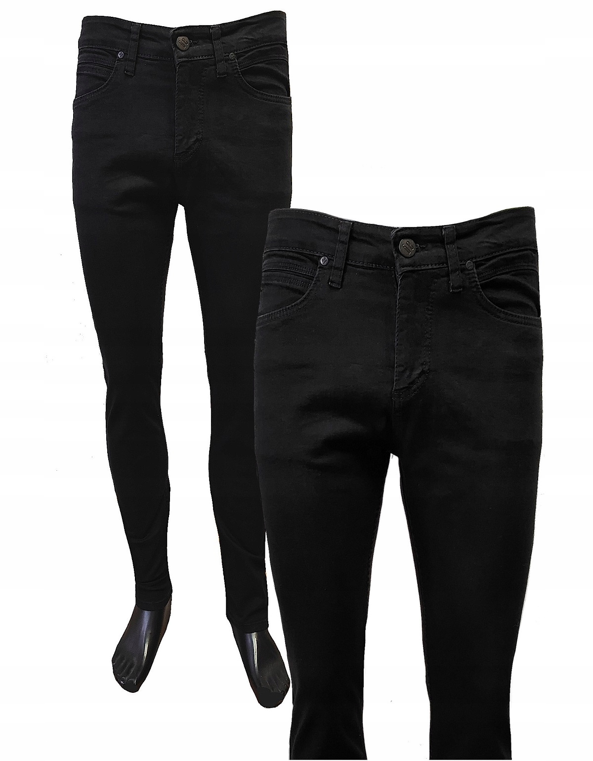 Pánské Kalhoty Černé Džínové Rovné Nohavice 32