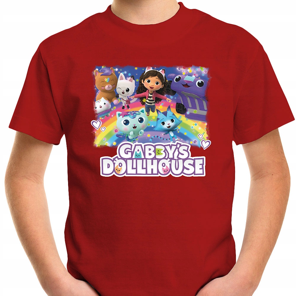 T-SHIRT KOSZULKA DLA DZIECKA KOCI DOMEK GABI 128 SUPER JAKOŚĆ