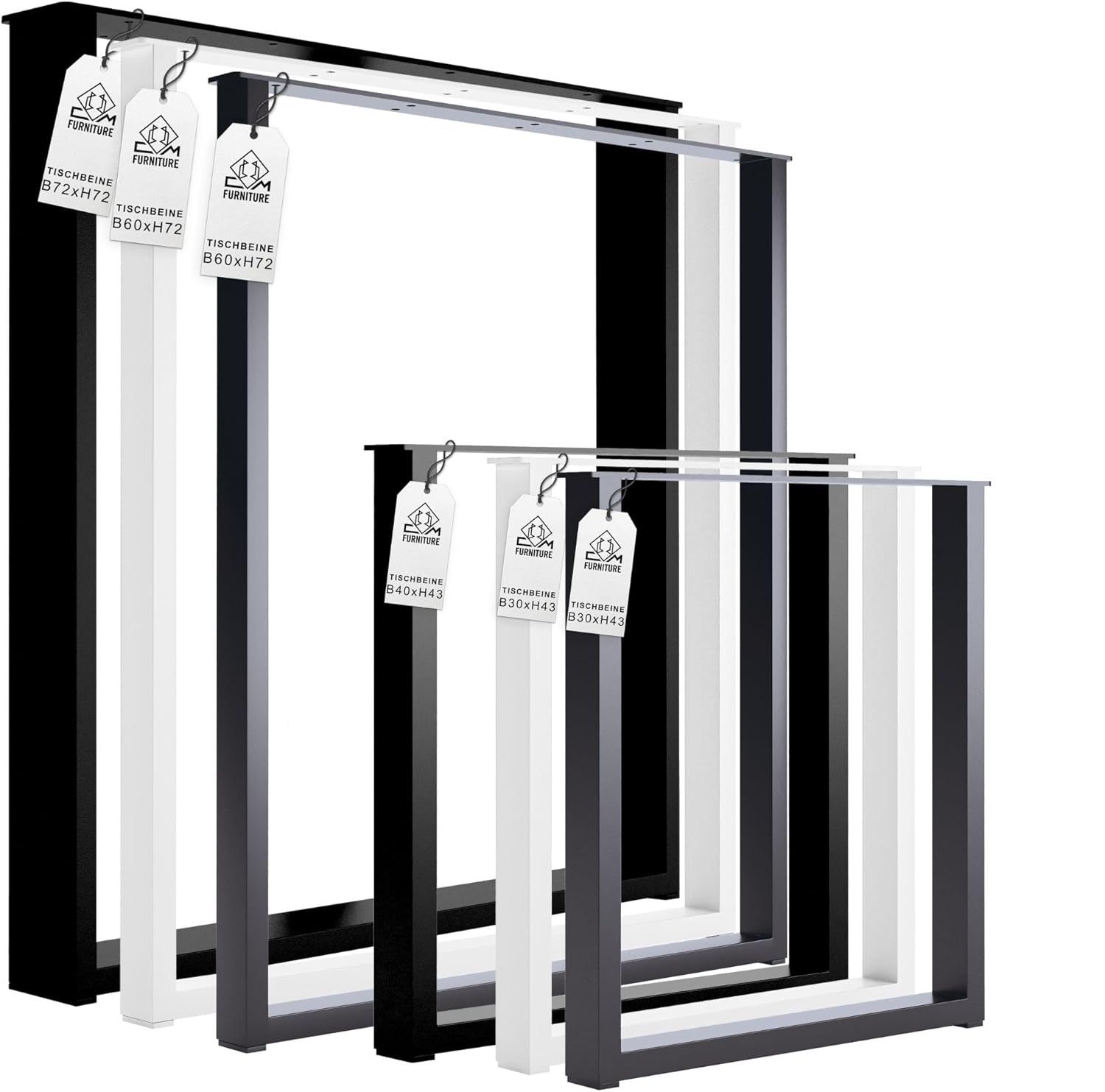 Kovové Nohy Na Stôl Stolíka Loft Moderné 2KS Čierne 60x72 cm