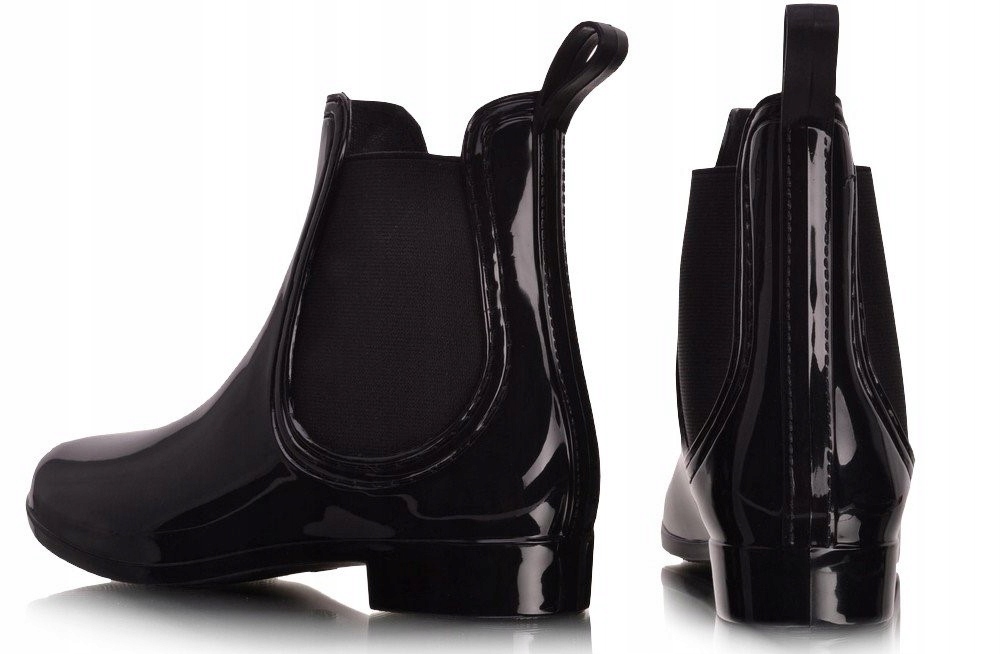 KLASYCZNE KRÓTKIE DAMSKIE KALOSZE CZARNE GUMA Płeć kobieta