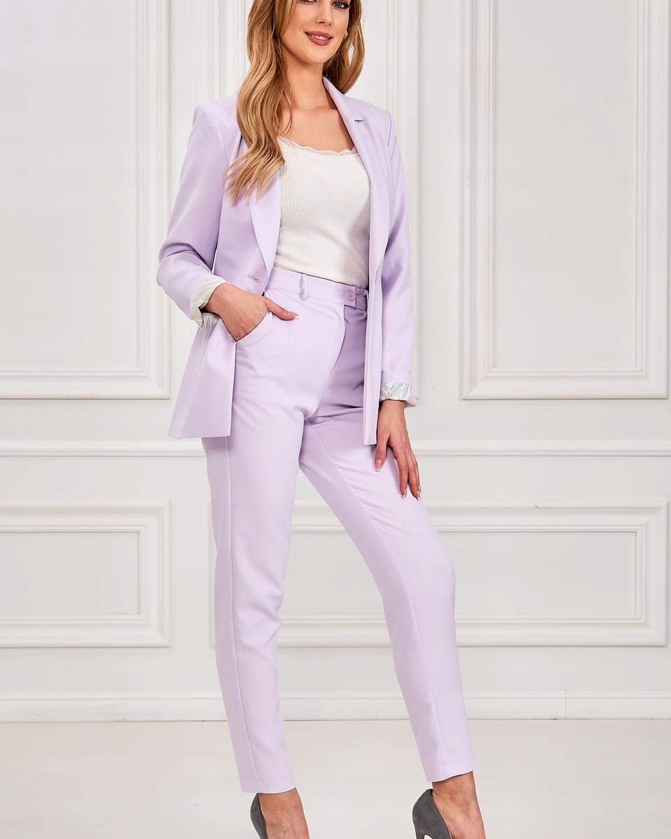 Dámské kalhoty Elegantní fialové Velikost L Polský Výrobce Lalous