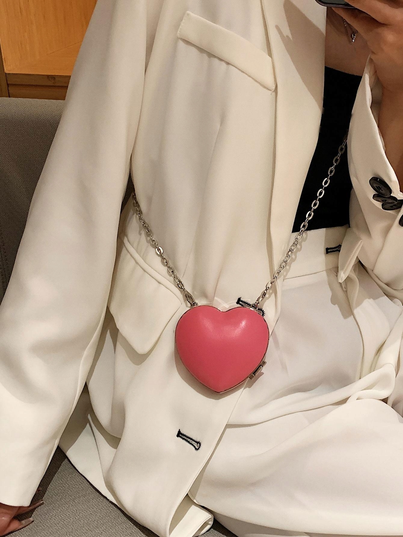 TOREBKA MINI ŁAŃCUSZEK RÓŻOWA SHEIN Kolor różowy