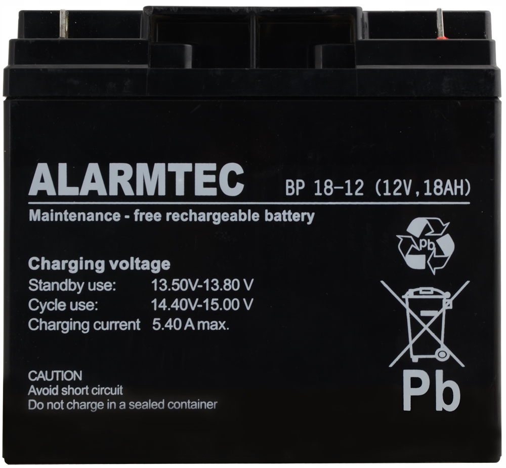 Akumulator ALARMTEC EMU BP18-12 12V 18Ah Pojemność 18 Ah