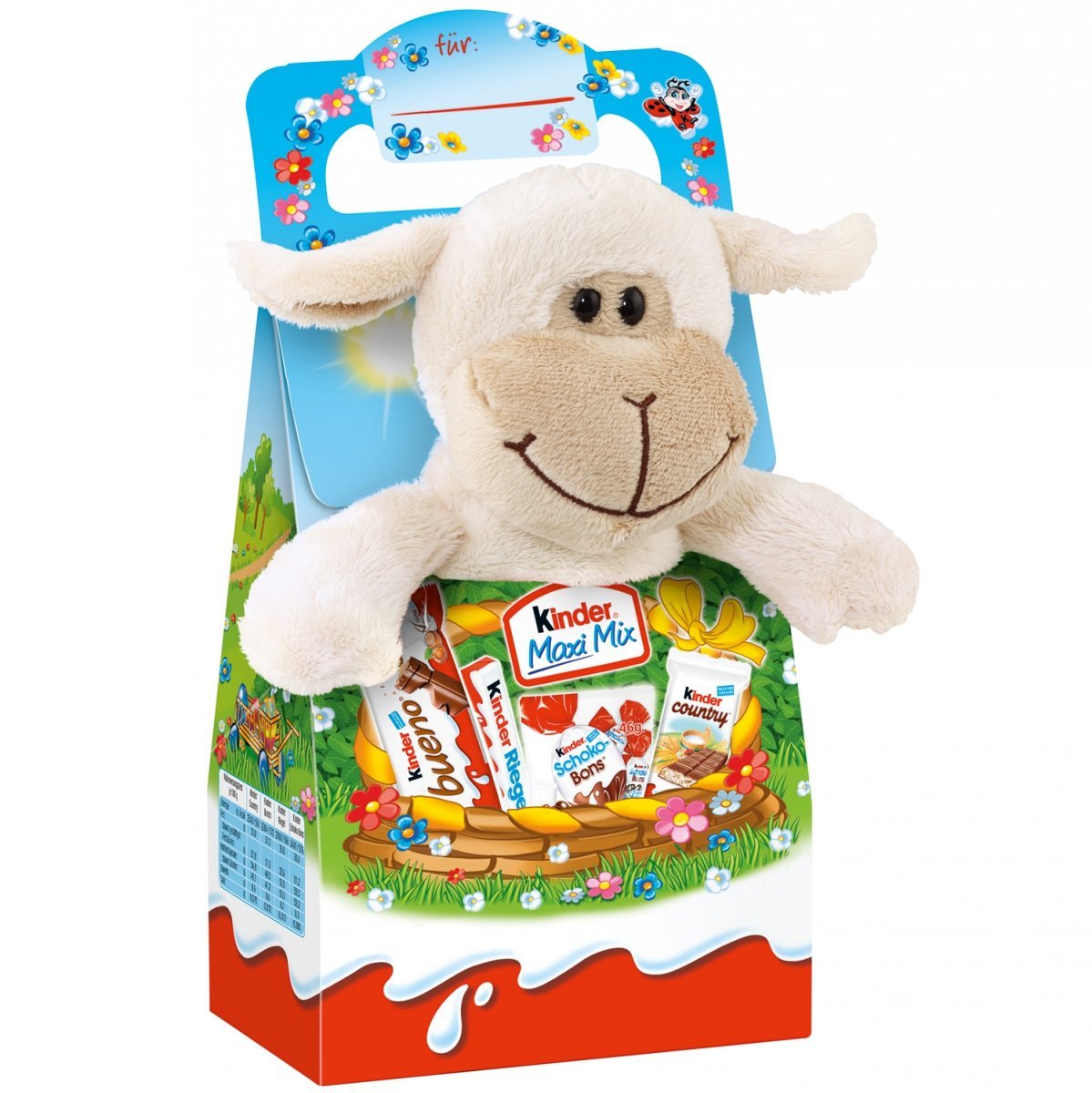 Levně Kinder Čokoládový Maxi Mix sladkostí Velikonoce Plyšový Beránek 133 g