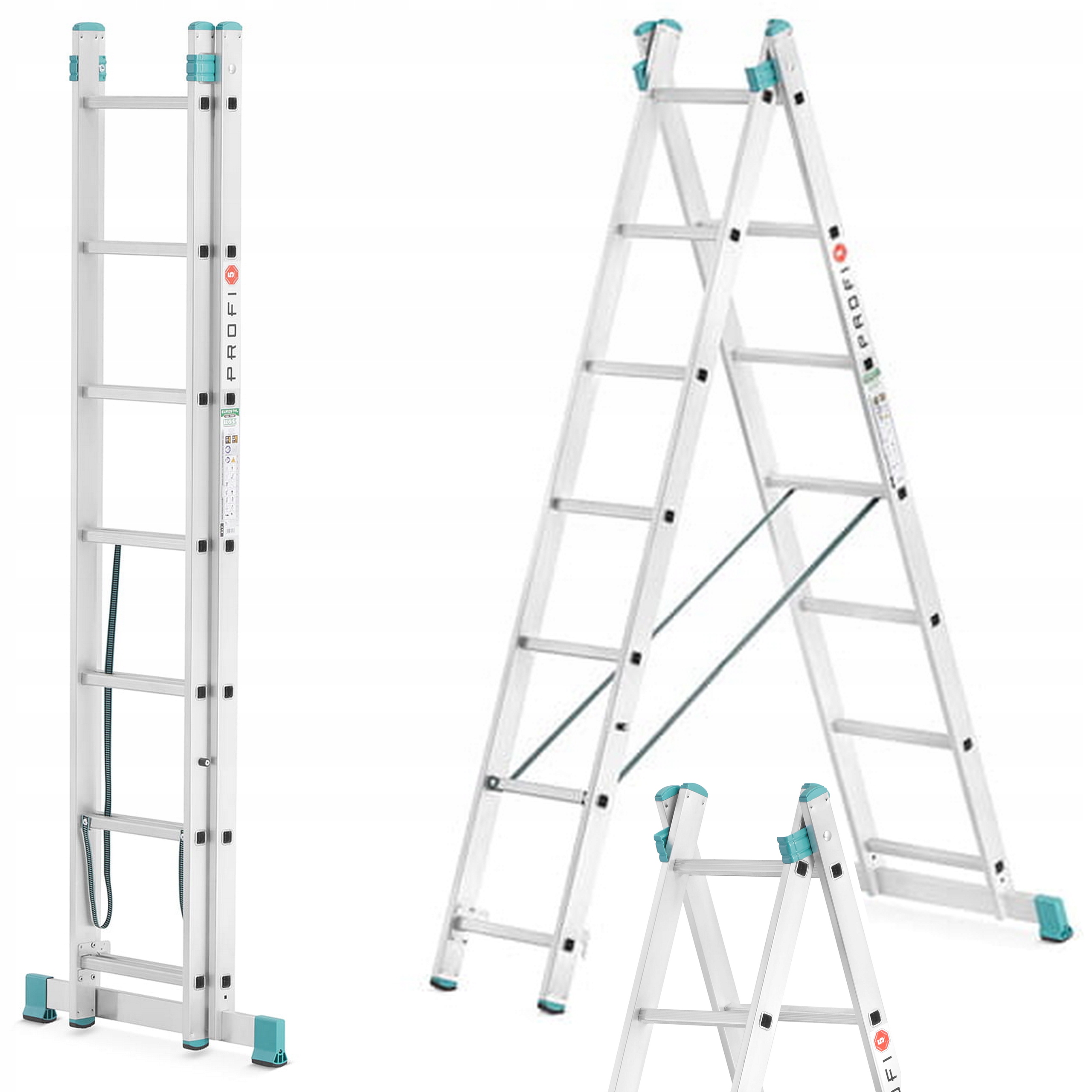 Premium Drabina 2x7 Značková univerzálna 314CM Ultra Odolná