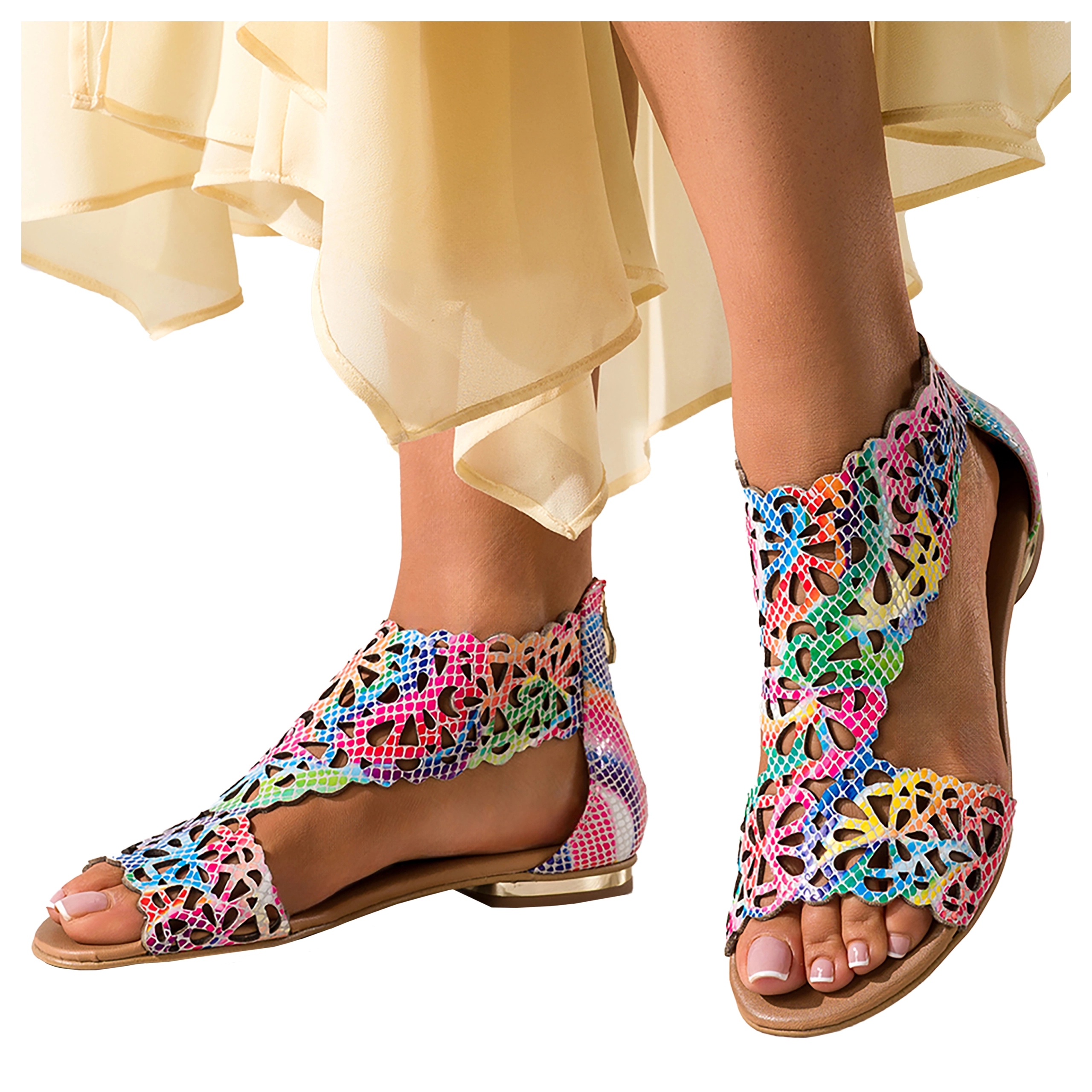 Kožené Sandály Dámské ažurové Pohodlné Polský Výrobek vel. 37