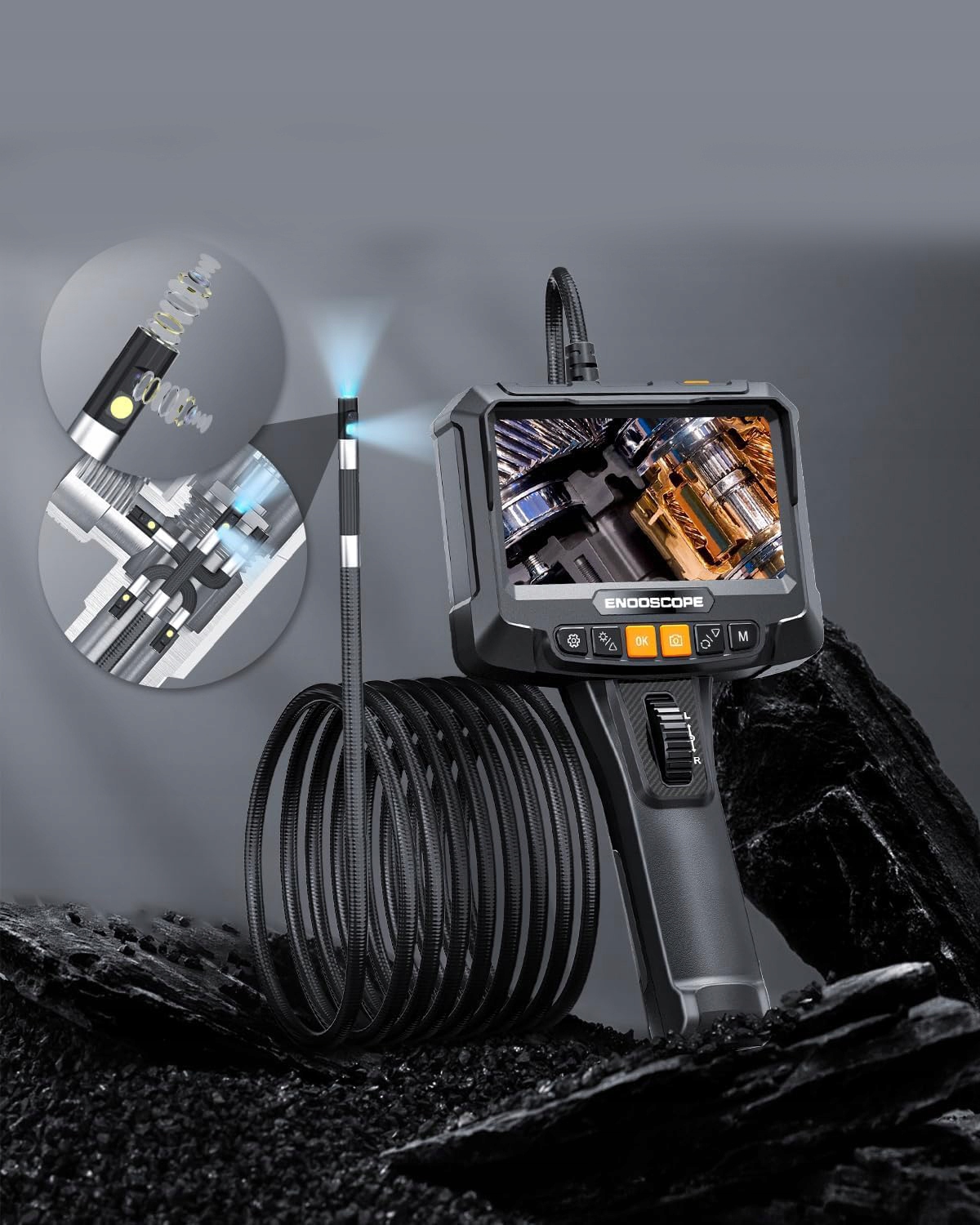 Endoskop Kamera Inspekcyjna 8mm 2m Ruchoma Głowica OBROTOWA 360° 2000mAh Marka inna