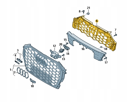 PŁYTA ZAMYKAJĄCA GRILL PRZÓD AUDI Q3 SPORTBACK ORYGINAŁ OD ASO Producent części Audi OE