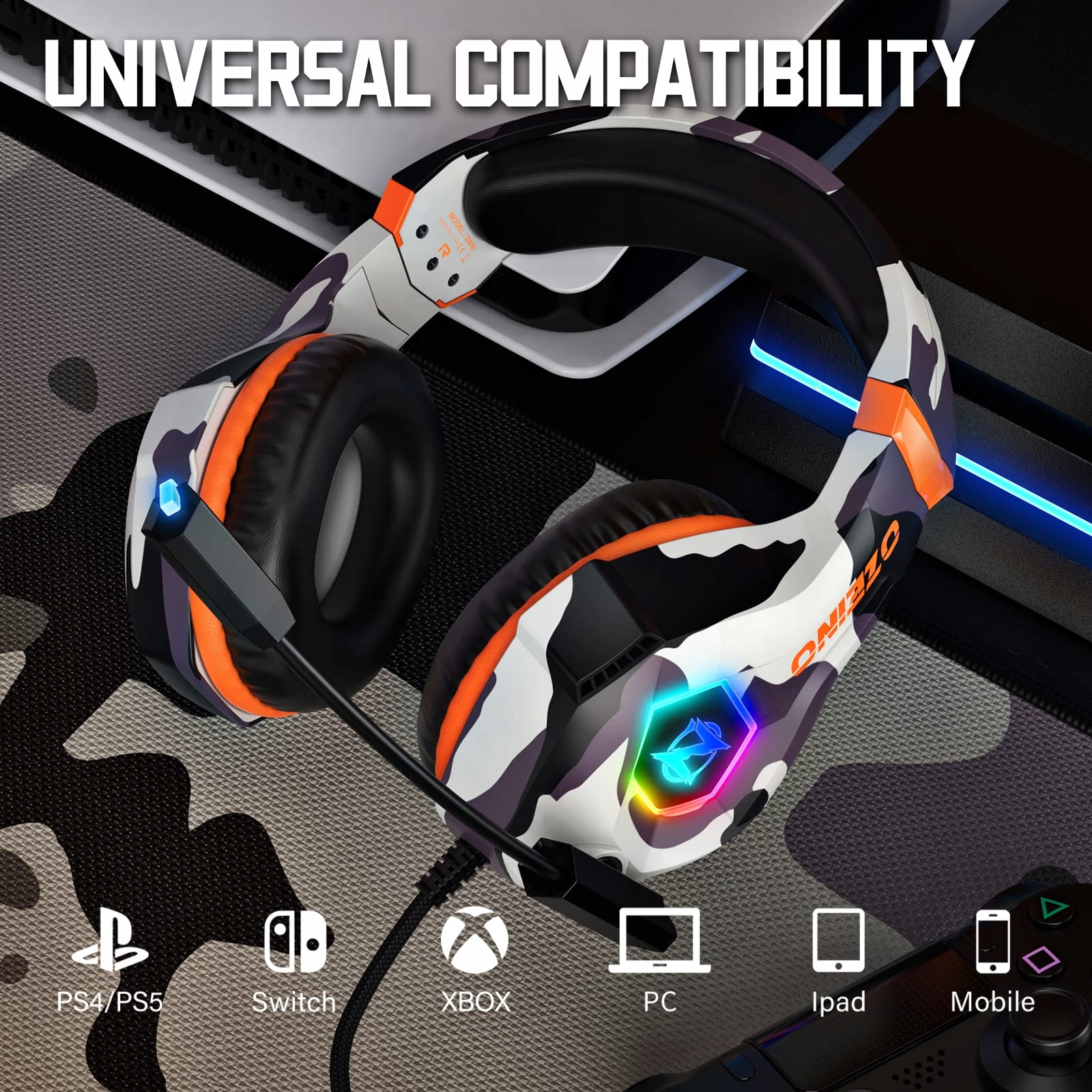 Short Version: Gaming Headset for PS4 PS5 PC Xbox Switch Mac Laptop — miniatura 6