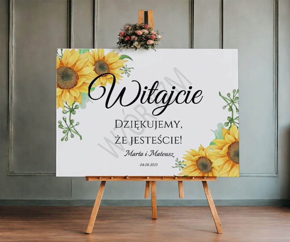 Tablica Powitalna A2 ślub wesele Słonecznik