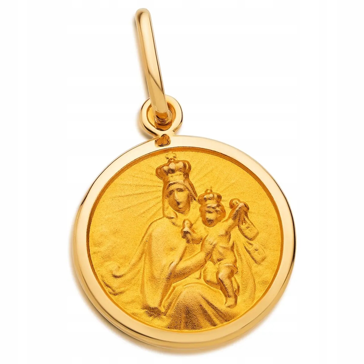 DWUSTRONNY MEDALIK ZŁOTY SZKAPLERZ MATKA BOSKA 585