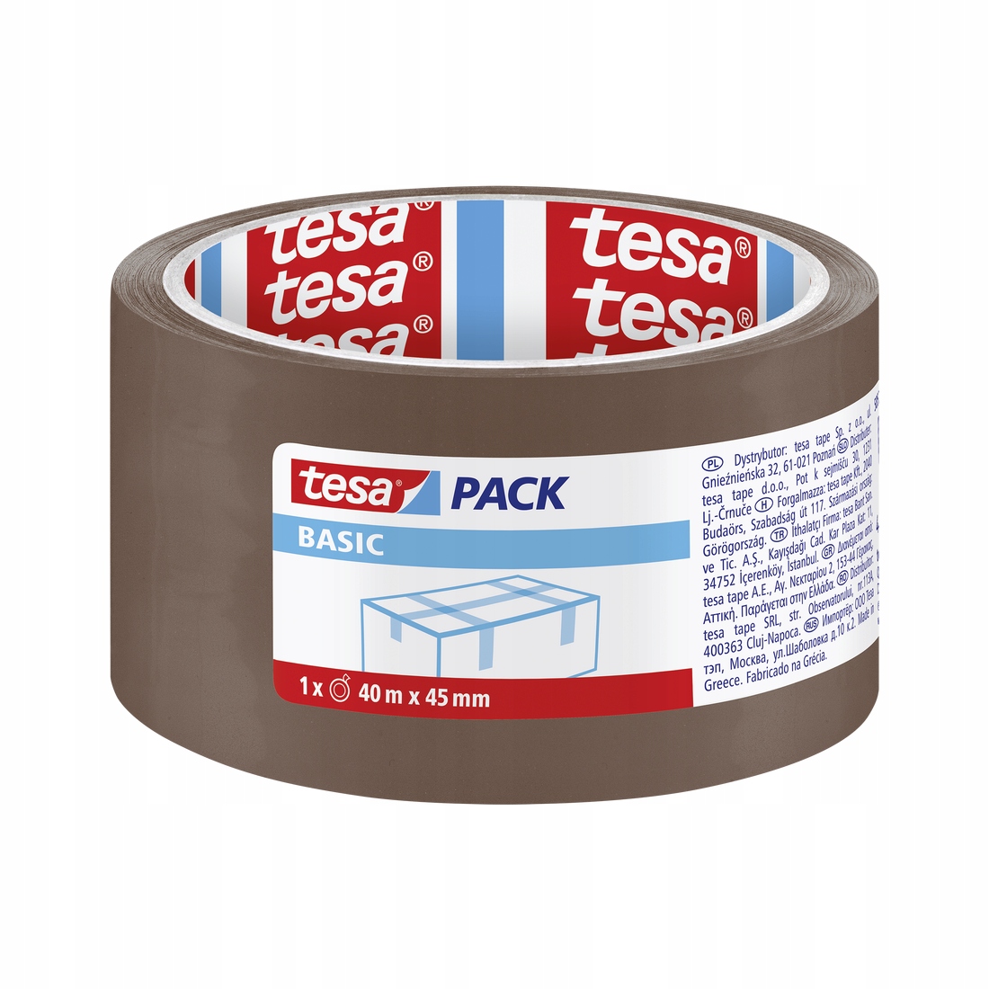 

Taśma pakowa tesa Basic 40m x 45mm, brązowa