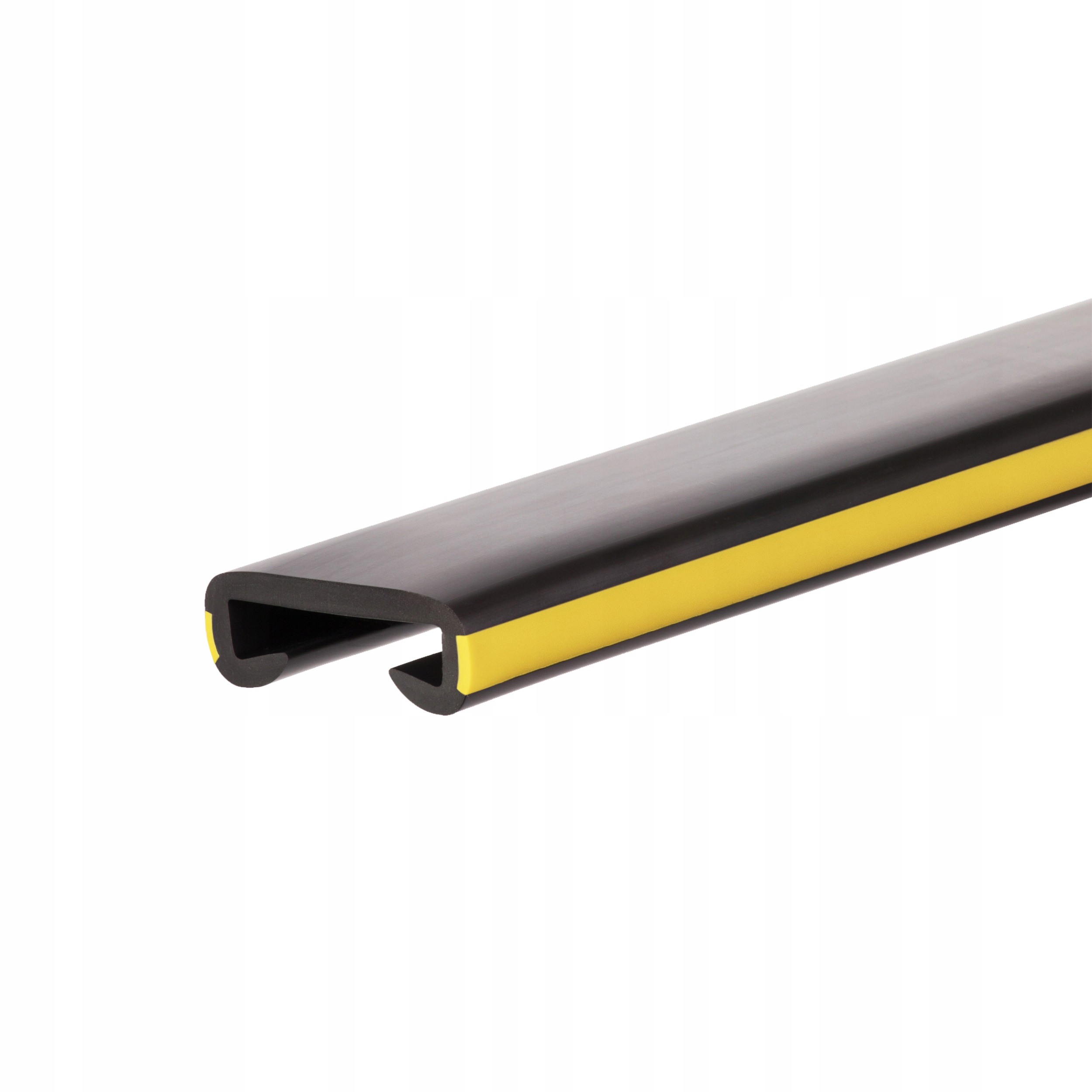 Pvc zábradliová lišta Lux, zábradliový profil, zábradlie 40 x 8 mm, čierna/žltá