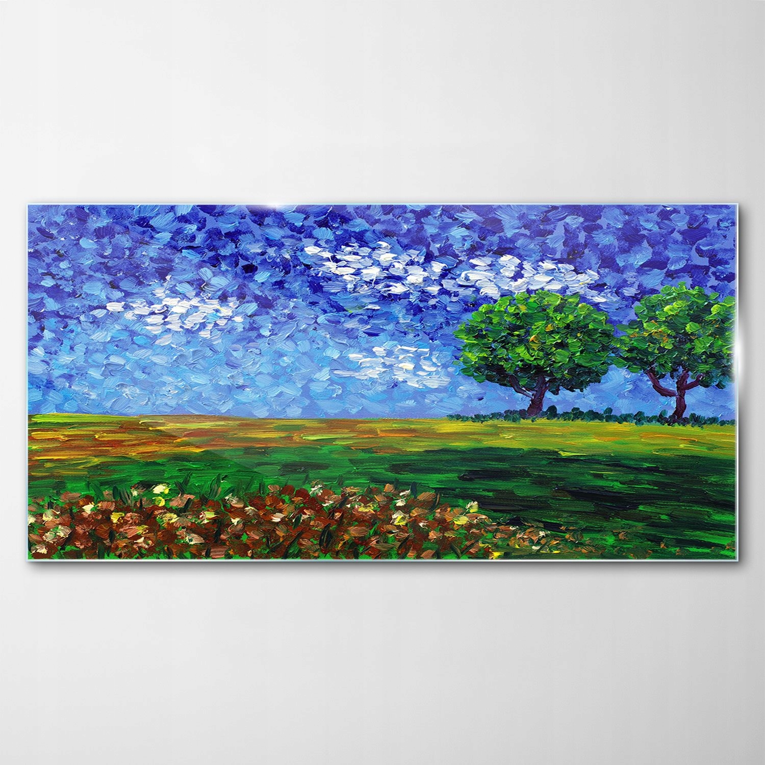 

Hartowany Obraz Szklany Wieś Drzewa Natura 140x70