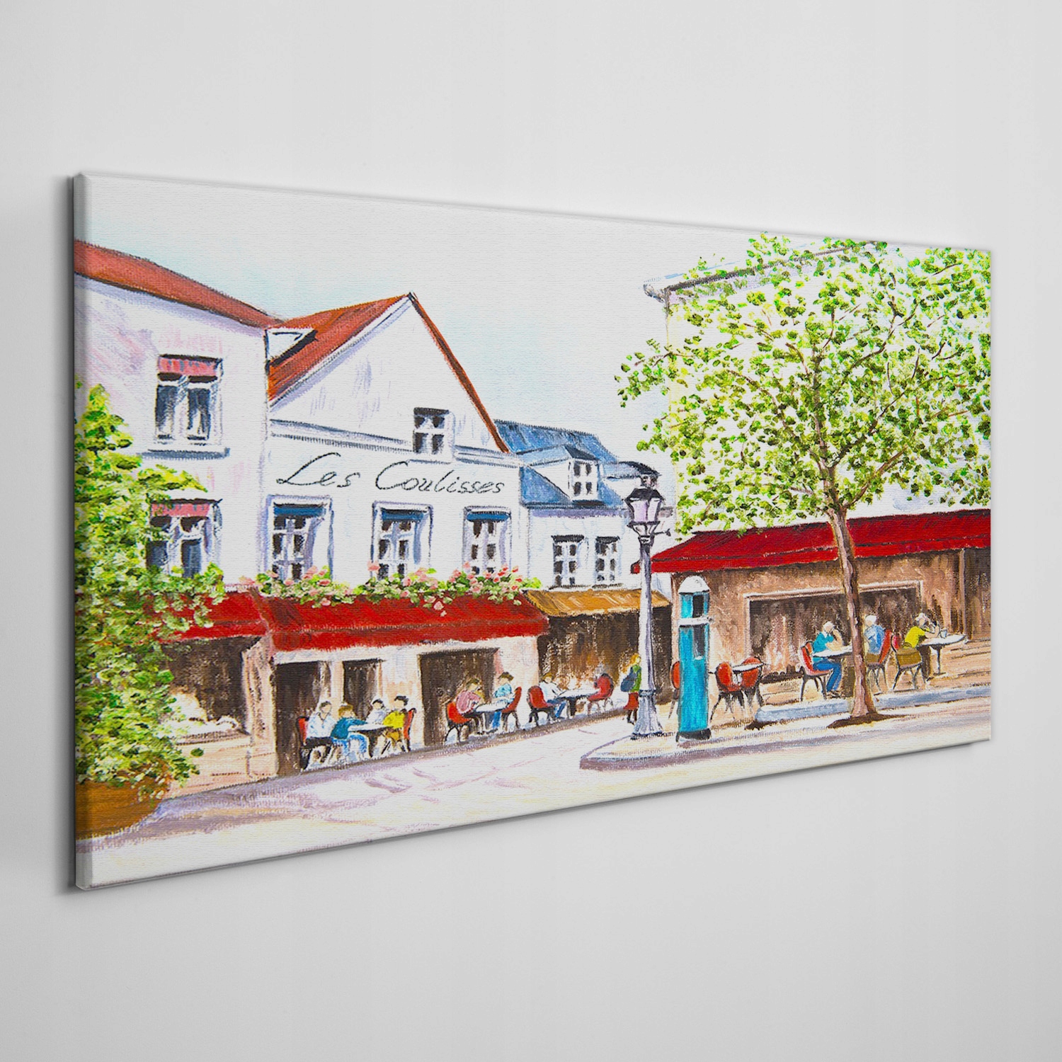 

Obraz na płótnie Miasto kawiarnia drzewo 120x60 cm
