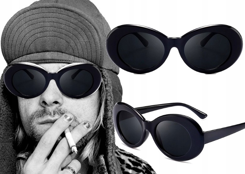 

owalne Okulary retro Kurt Cobain muchy Nirvana