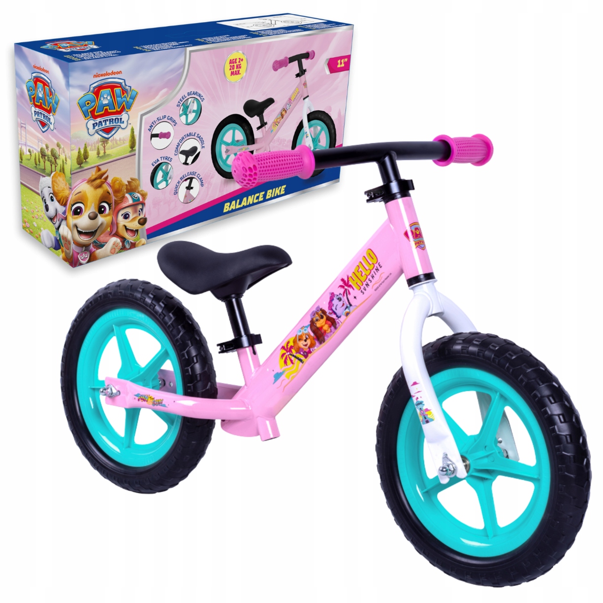 Rowerek Biegowy Psi Patrol Skye metalowy lekki dla dzieci