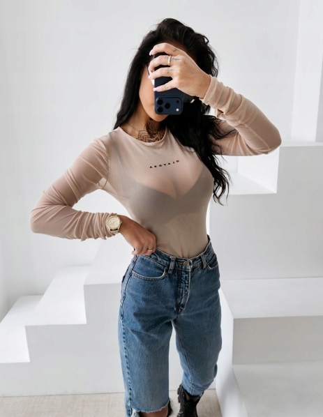 Dámské Body Ze Síťoviny Ameli O La Voga Béžová M