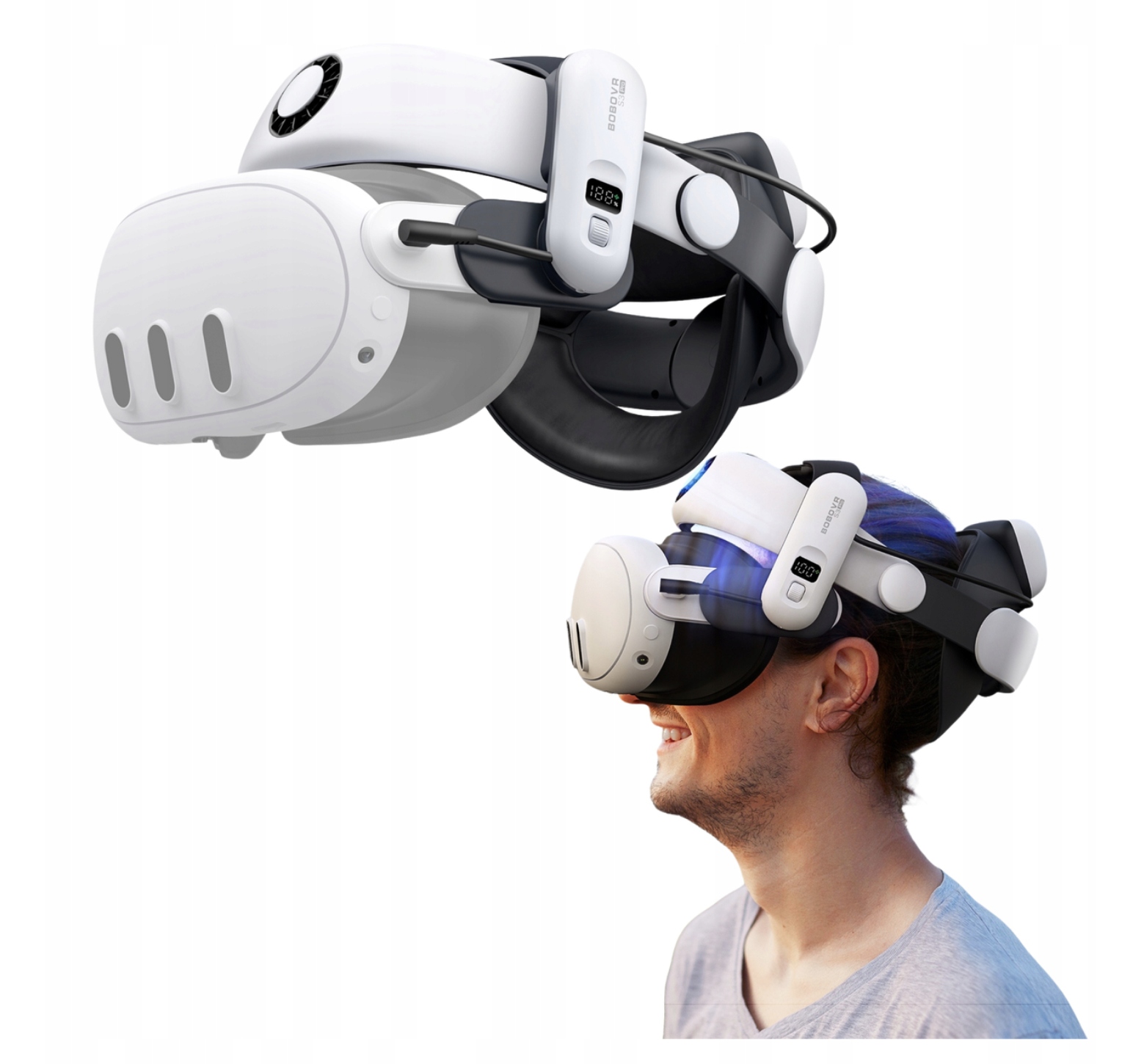 Pásik Bobovr S3 Pro s batériou 10000 mAh kompatibilný s Meta Quest 3