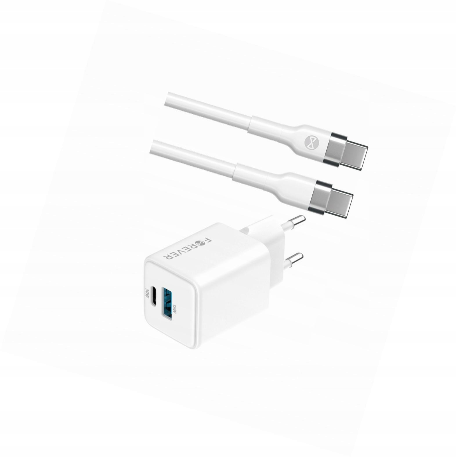 Szybka ładowarka GaN 30W 2 wejścia Usb i Usb-c z kablem do Realme C51
