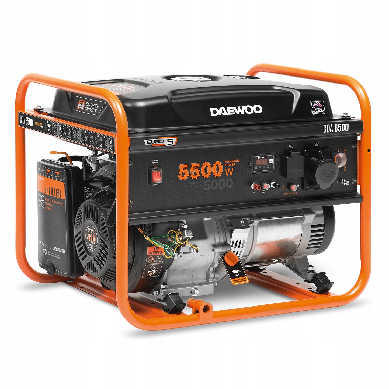 Mocny Agregat prądotwórczy generator Daewoo Gda 6500 5.5kW 13KM 230V Avr